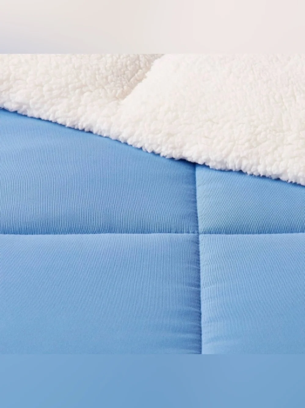 Twin/Twin Extra Long Faux Shearling Washed Microfiber Reversible Comforter Blue